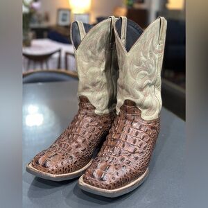 Cavender’s Stamped Caiman Belly Square Toe Boots Size 14 EE – Style DS23 830021